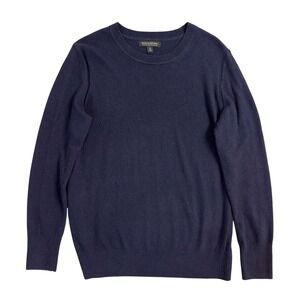 Banana Republic Women Navy Blue Italian Merino wool Blend Crew Neck Sweater M